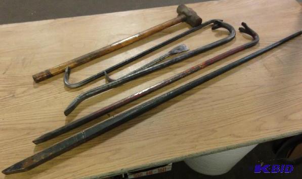 Mallet and Assorted Crow Bars...