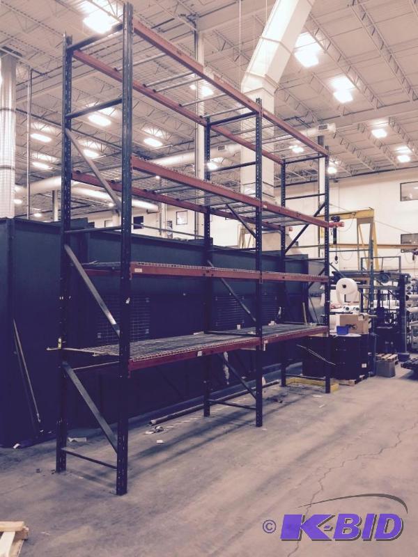 (3) Sections of Pallet Racking with mesh dec...