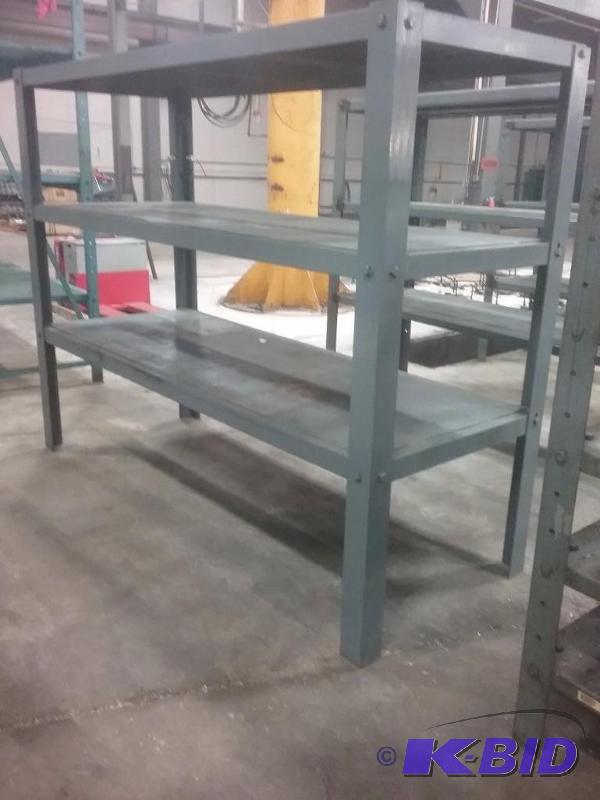 Heavy steel shelf unit, (3) shelves, 79&quot...