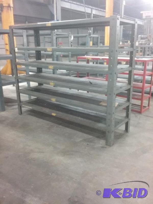 Heavy steel shelf unit, (6) shelves, 80&quot...