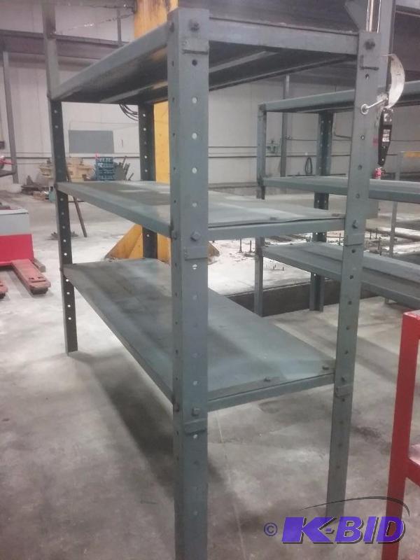 Heavy steel shelf unit, (3) shelves, 80&quot...