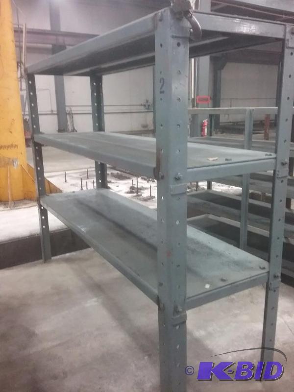 Heavy steel shelf unit, (3) shelves, 80&quot...