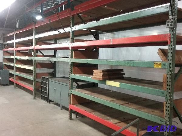 (4) sections of pallet rack. (5) 10 x 36&quo...