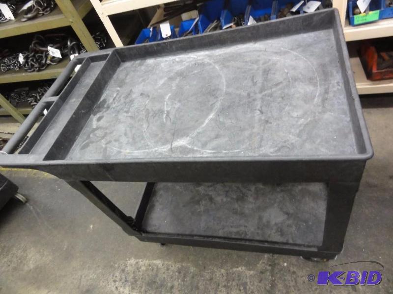 lot 1215 image: Uline Industrial Cart on wheels with tray and...