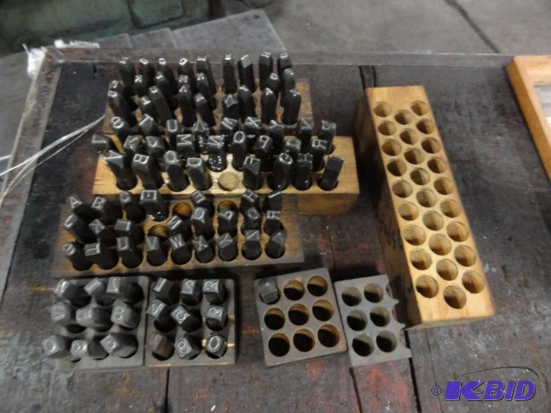 lot 1245 image: Assorted Metal Stamping Tools up to 516"...