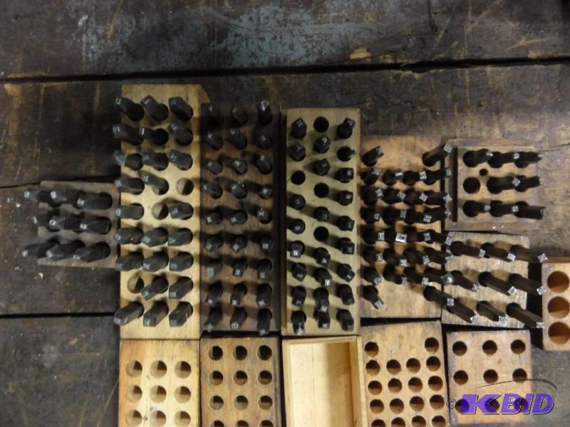 lot 1249 image: Assorted Metal Stamping Tools up to 332"...