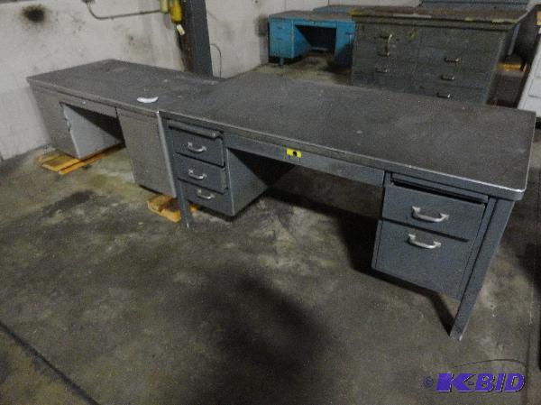 lot 180 image: (2) Assorted Steel Desks 30" x 60" ...