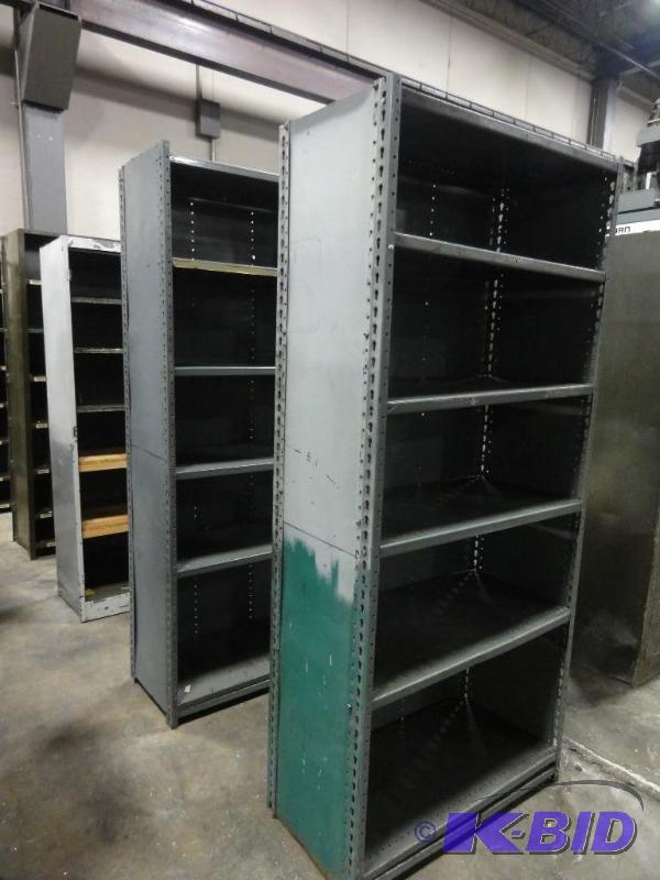lot 205 image: (3) Steel shelving units to include   (2) ...