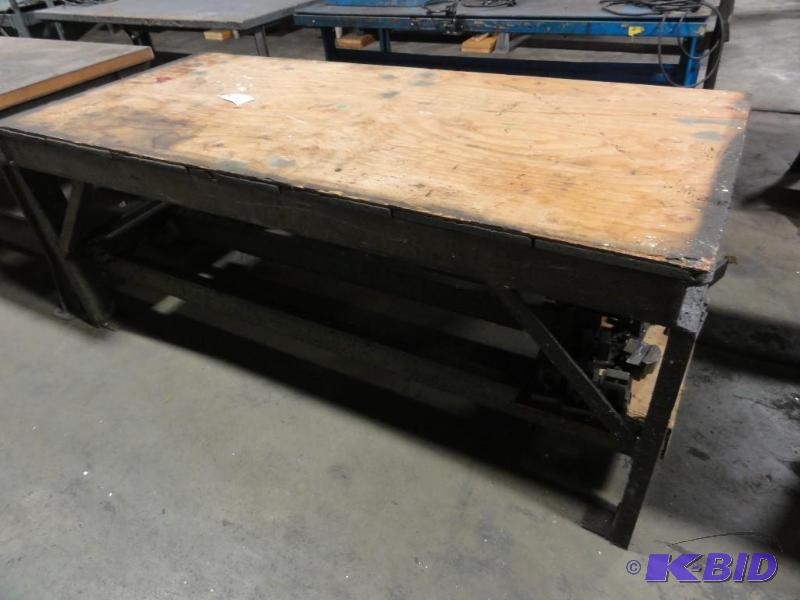 lot 211 image: Plywood top Heavy structural Steel (C-Channel...