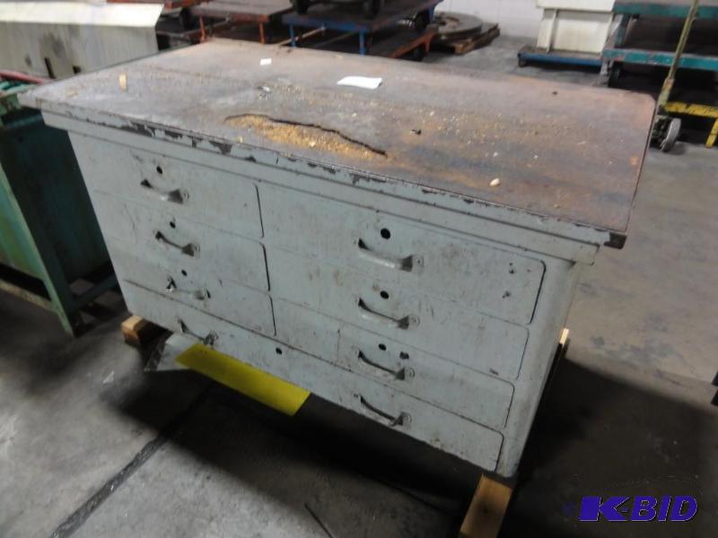 lot 212 image: Heavy Duty 7-drawer Steel Workbench Cabinet, ...