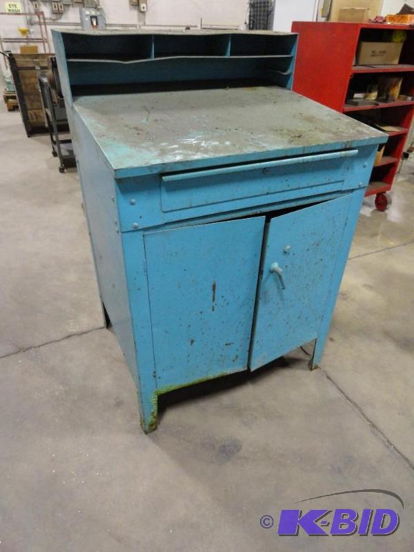 lot 227 image: Formans desk with assorted contents...