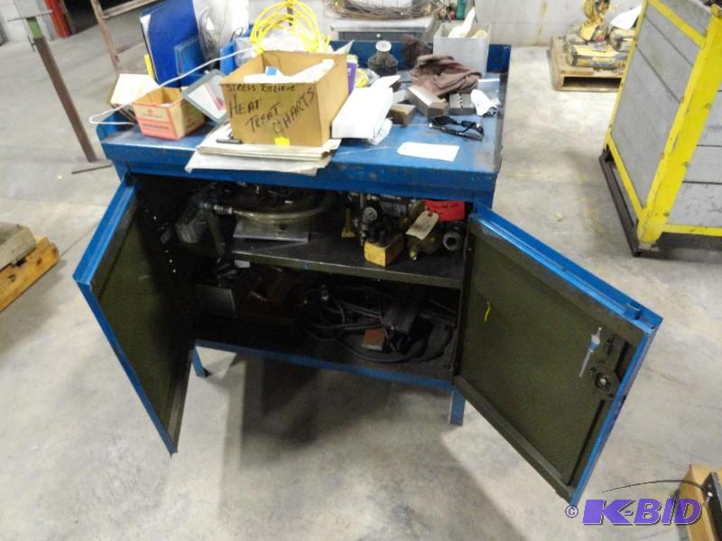 lot 233 image: Steel Cabinet with assorted Pneumatic and Ele...