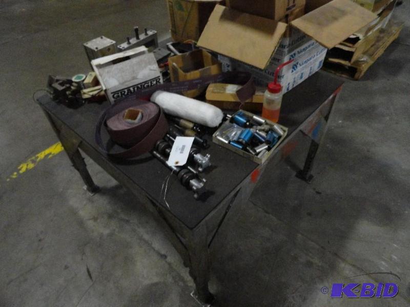lot 253 image: Steel Framed Stand with assorted tooling to i...