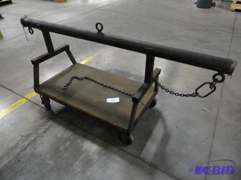 lot 257 image: 77" lifting bar on rolling cart...