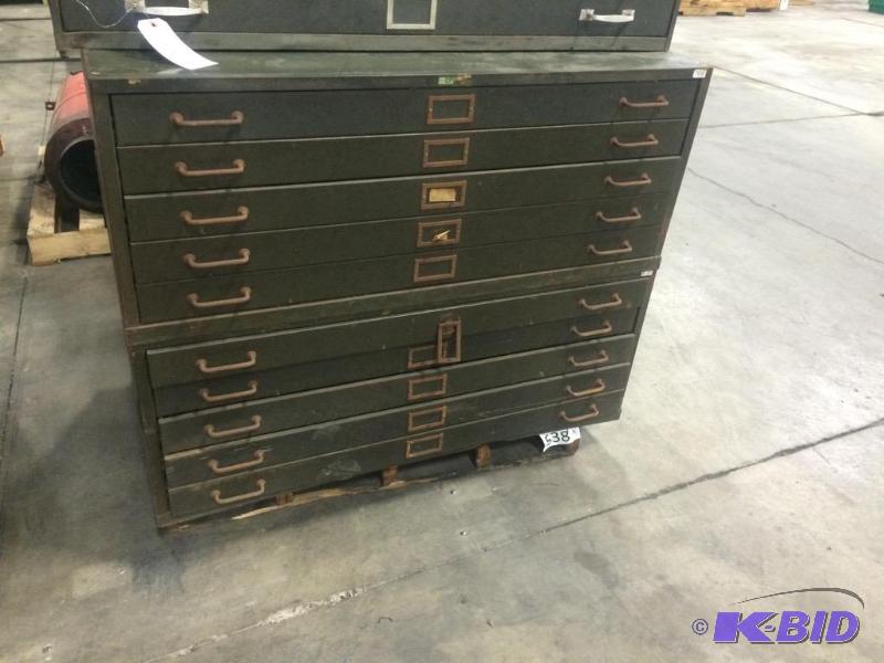 lot 263 image: (2) Assorted Blue Print Cabinets to include...