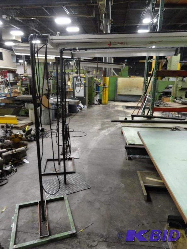 lot 272 image: (4) Assorted Metal Stand overhead Light Fixtu...