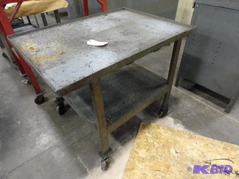 lot 307 image: Rolling Steel Framed Cart Approximate 40-12&...