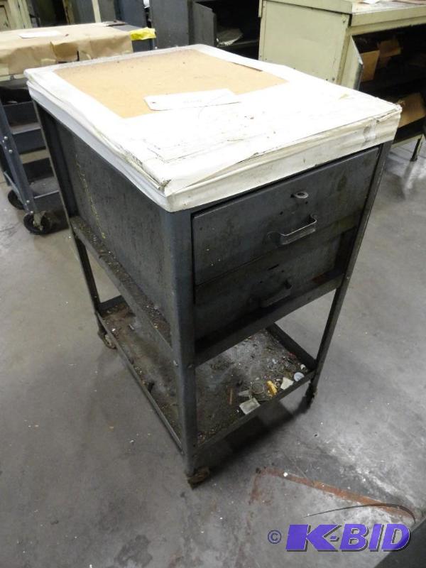 lot 327 image: 2-drawer rolling cart approximate 18" x ...