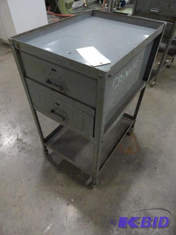 lot 328 image: 2-drawer rolling cart approximate 24" x ...