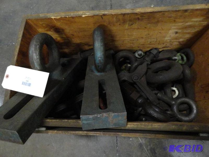 lot 344 image: Box of assorted large eye bolts and (2) eye b...