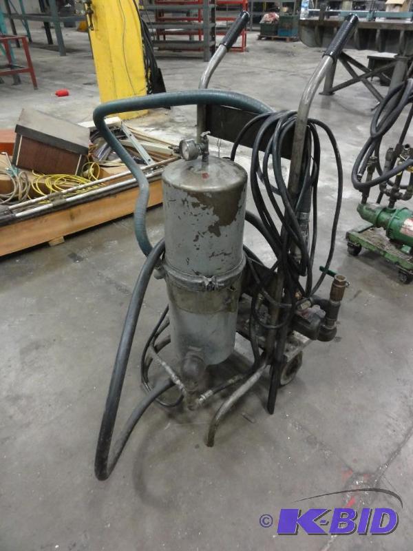 lot 375 image: Fluid Pump and Electric Motor on 2 wheel Cart...