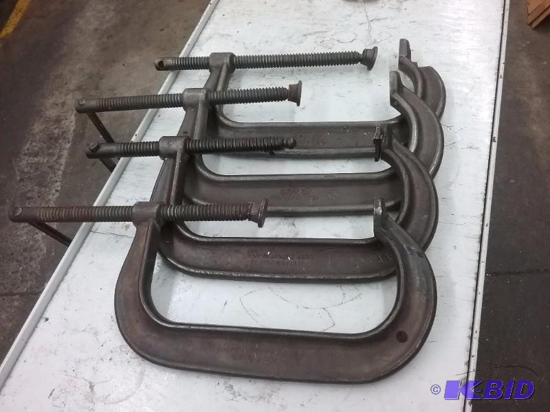 lot 390 image: (4) C-clamps 8"...