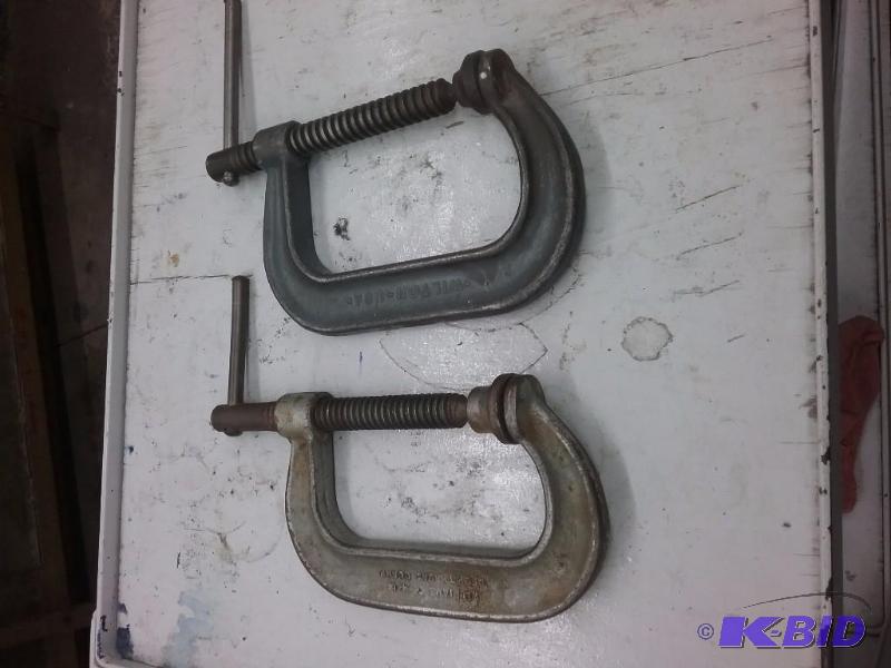 lot 394 image: (2) C-clamps 4"...