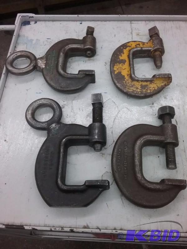 lot 396 image: (4) Heavy Duty C-clamps 2"...
