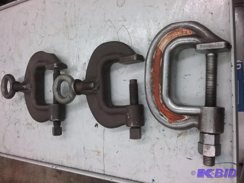lot 397 image: (3) Heavy Duty C-clamps 3"...