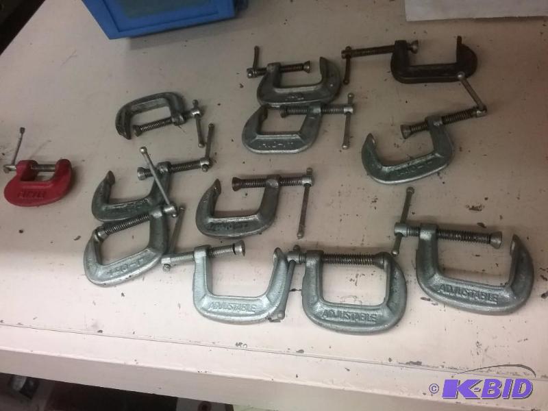 lot 400 image: Approx. (12) assorted C-clamps 1"...