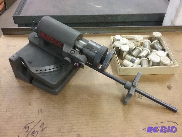 lot 42 image: El Dorado gun drill grinding fixture. Assorte...