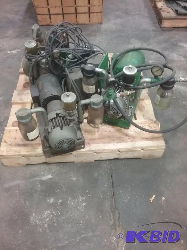 lot 491 image: (3) Vacuum pumps Gast models 2565-V24 (2) wi...