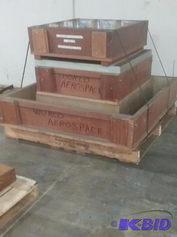 lot 522 image: (3) core boxes for aluminum tombstone pattern...