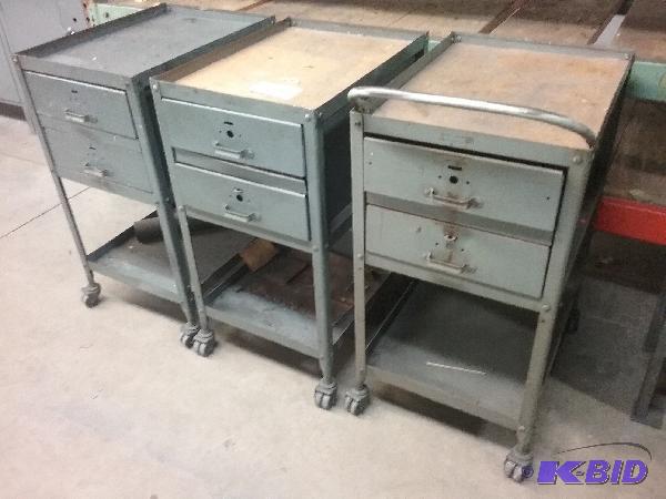 lot 6 image: (3) 2-drawer rolling carts. 18" x 24&quo...