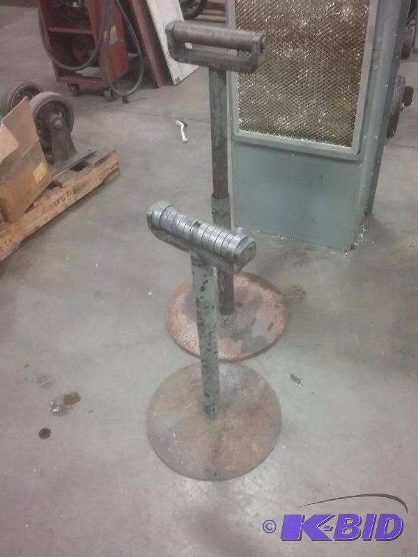 lot 605 image: (2) roller stands, 7-12" width rollers,...