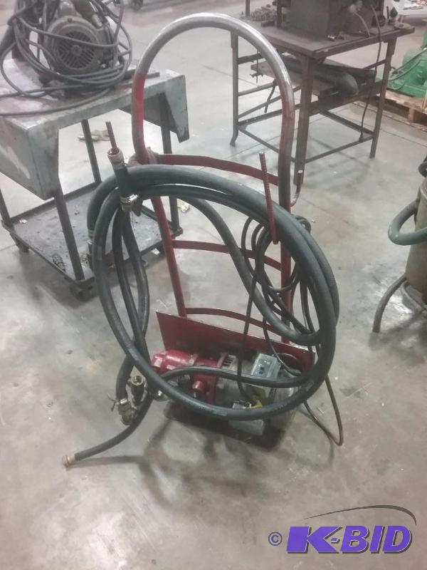 lot 609 image: Sump suction pump on 2-wheel cart, Teel model...