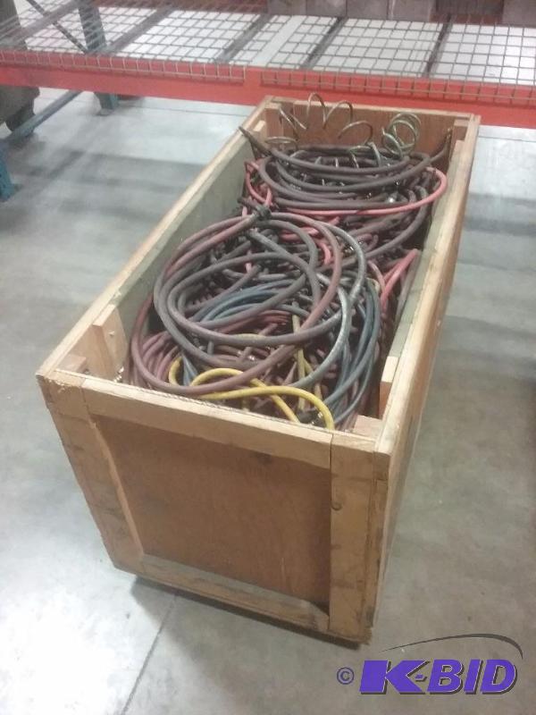 lot 629 image: Wooden crate with air hoses...