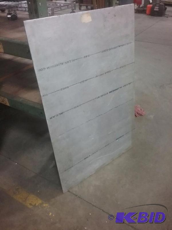 lot 640 image: Aluminum plate, marked 5052, 33" x 49&qu...