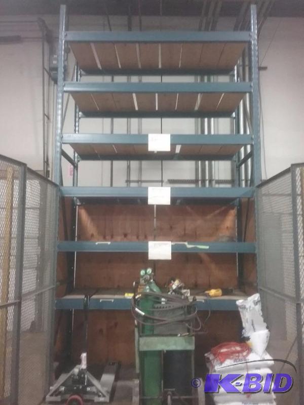 lot 643 image: (1) section pallet rack, (2) 42" x 16 u...