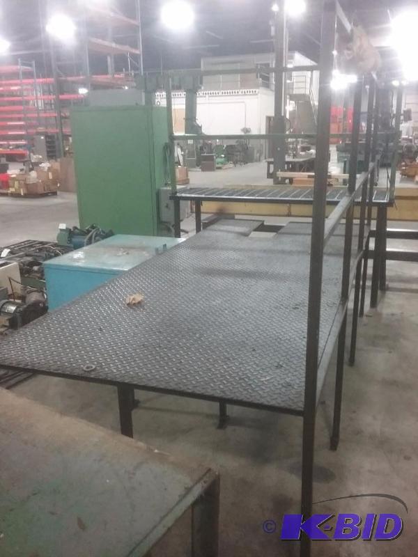 lot 651 image: Steel diamond plate platform, railing on (1) ...