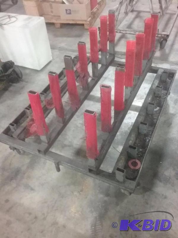 lot 653 image: Steel rolling cart, (2) swivel and (2) fixed ...