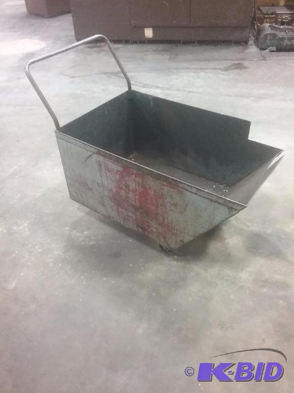 lot 663 image: Steel rolling bin cart, 24" x 42" x...