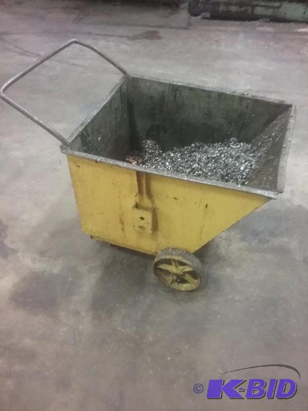 lot 664 image: Steel rolling bin cart, 24" x 30" x...