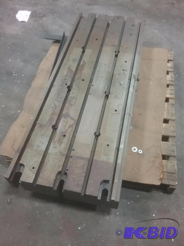 lot 671 image: Fixture plate with (5) T-slots, 23" x 61...