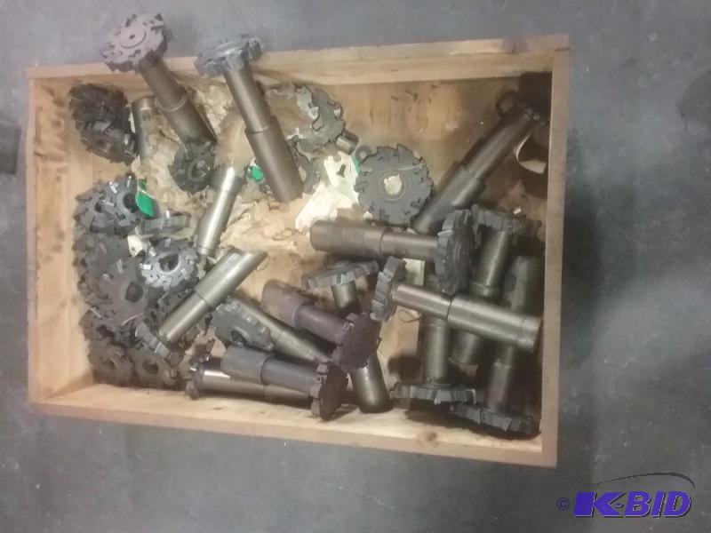 lot 703 image: Wooden box with approx. 30 carbide insert mil...