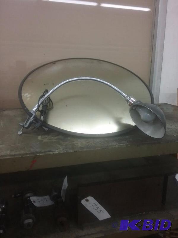lot 764 image: Machine work lamp with reflector, 26" di...