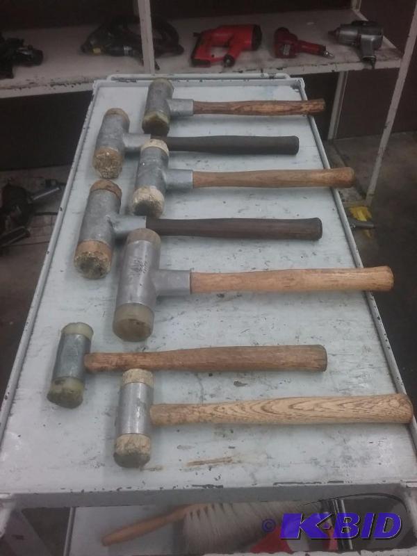 lot 775 image: (7) soft face hammers, assorted sizes...