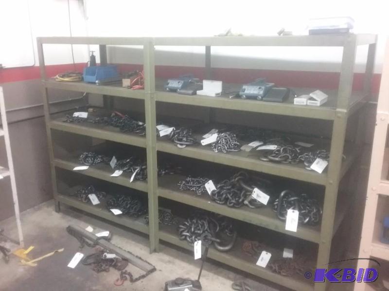 lot 819 image: Steel shelf unit, (5) shelves, 30" x 96&...