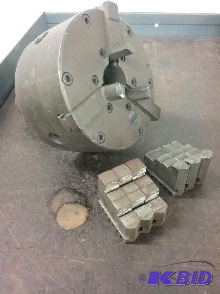 lot 88 image: 4" 3-jaw Buck Adjus-Tru chuck. (3) sets ...
