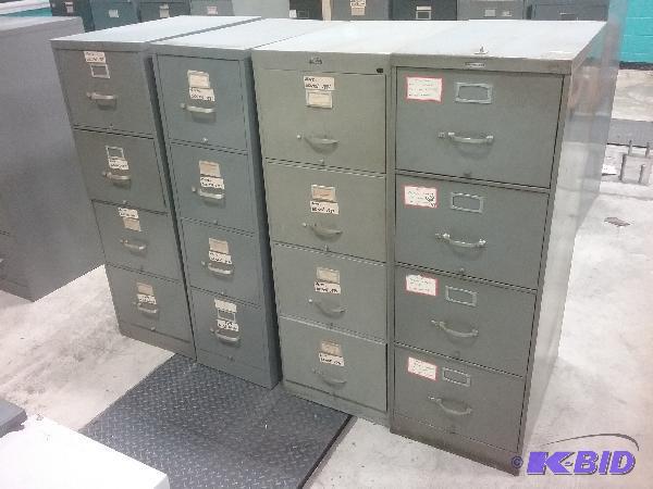 lot 105 image: (4) 4-drawer file cabinets. (1) 15&quot x 28...